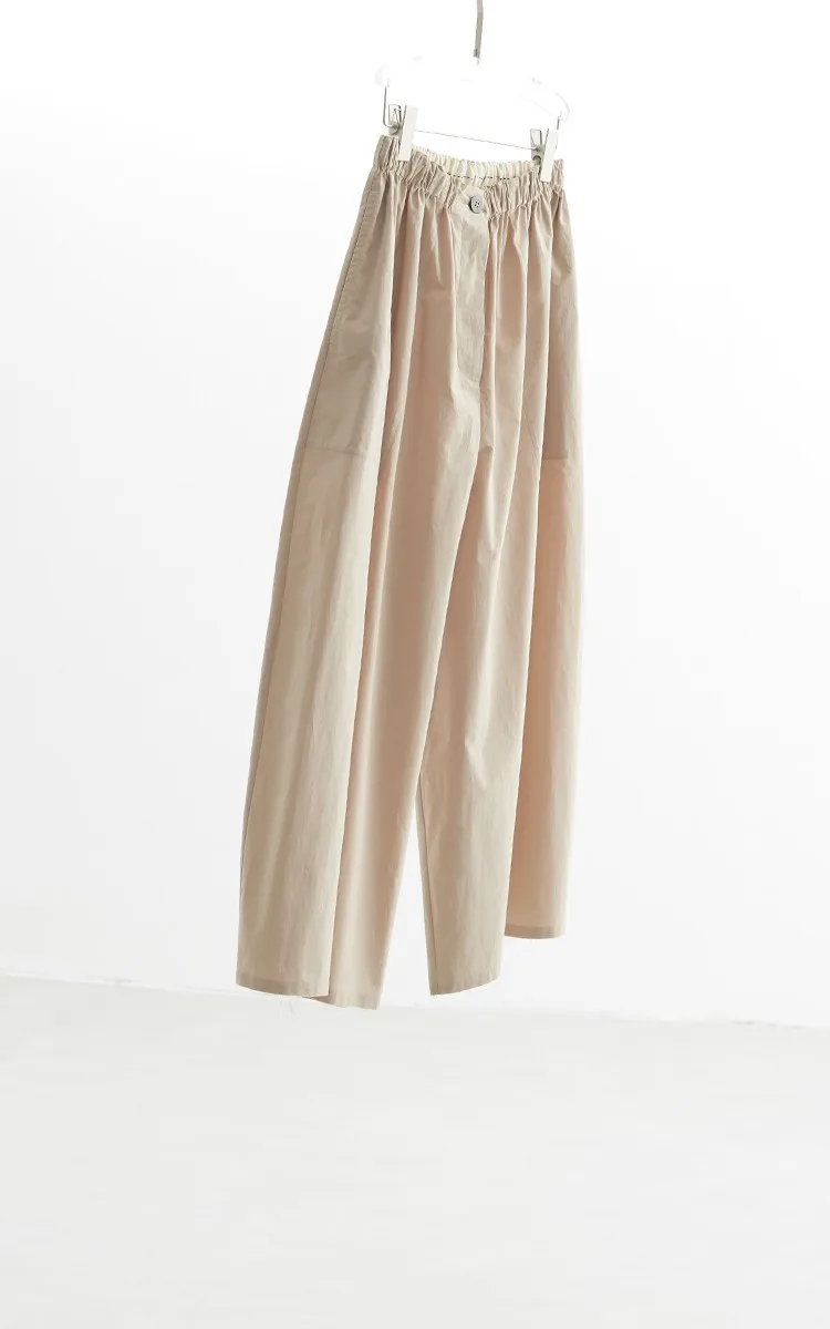 Plus-Size Summer A-Line Women's Wide-Leg Pants, Loose Thin Cropped Pants, Casual Carrot Pants
