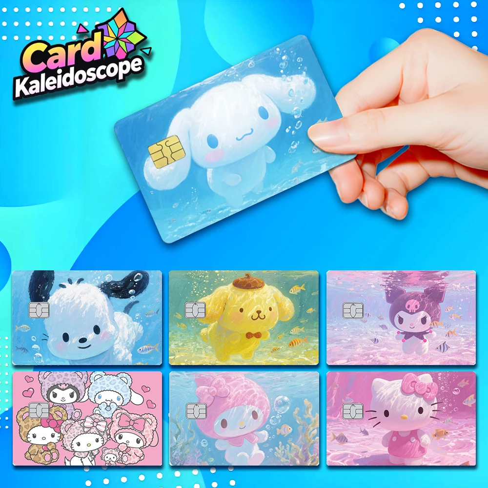 

Cartoon Cute Melody Credit Card Skin Sticker for Decorating VISA JCB AMEX MasterCard and Other IC Bank Cards
