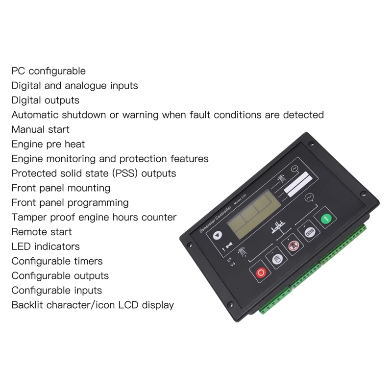 DSE720 Auto Start Generator Controller Module Generator Control Panel Alternator Protecting Control Board Genset Replacement-T44