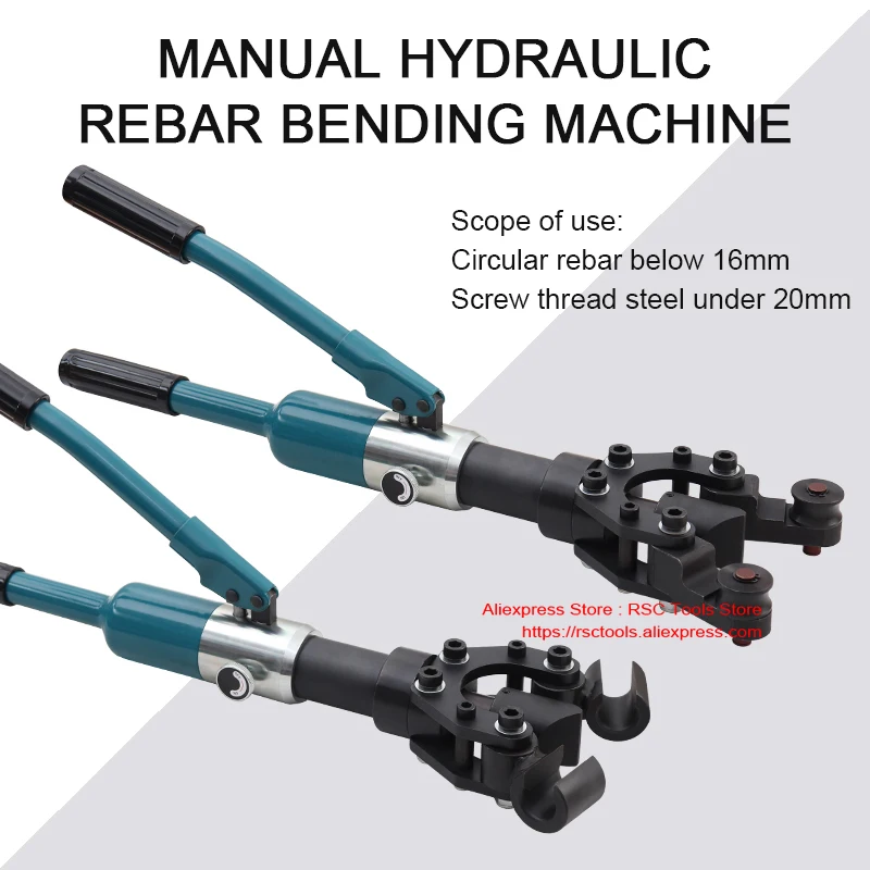 Manual Hydraulic Rebar Bending Machine for Screw Thread Steel and Round Bar Bending, Using Range Below 20mm, Bending Angle 90°