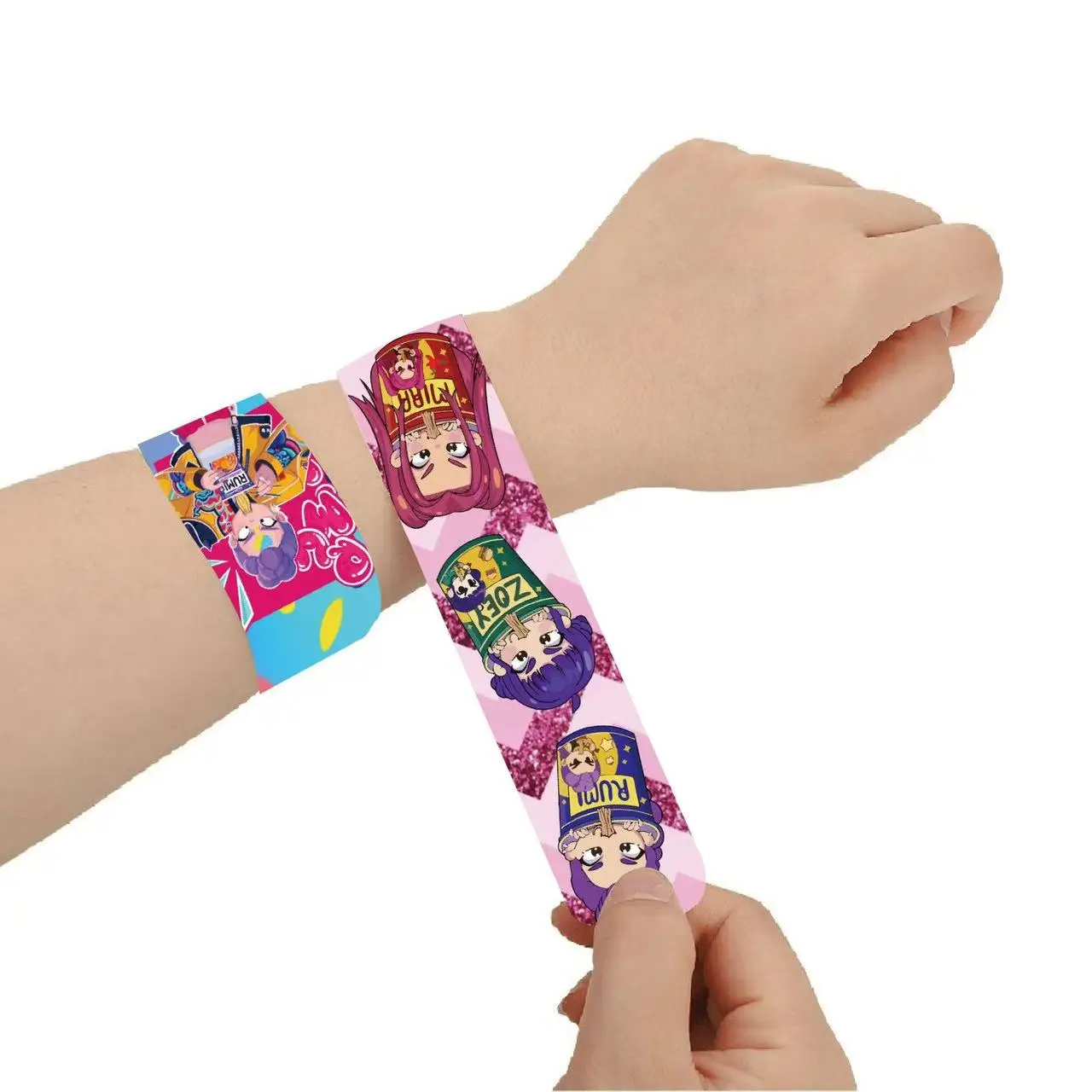 Kpop Demon Hunters Slap Bracelets Birthday Gifts PVC Wristband Kpop Demon Hunters Cosplay Bracelet  kpop hunter DIY Party Favors