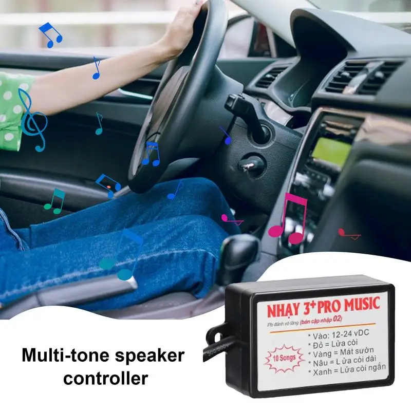 Electric Horn Speaker Car Speaker Tuner Controller Electric Horn Speaker Sound Control Unit With 8 Sound Effects For Car SUV