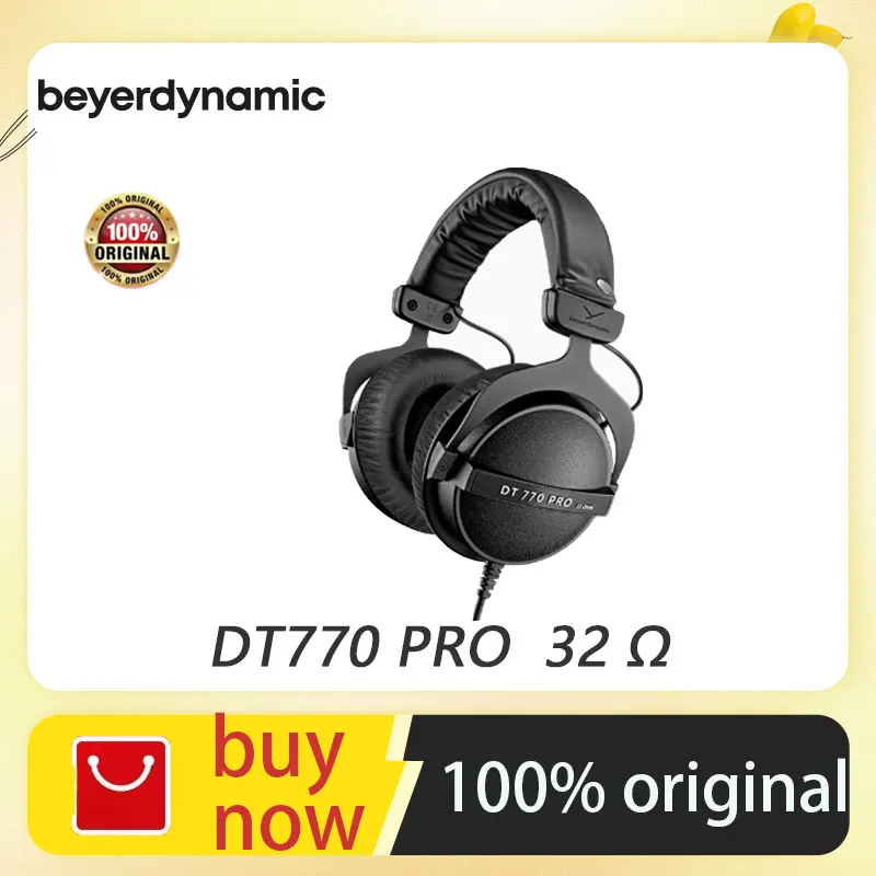 

Beyerdynamic DT770 PRO Head Mounted Professional Recording Enclosed Monitoring Earphones 32 Ω Low Resistance Edition