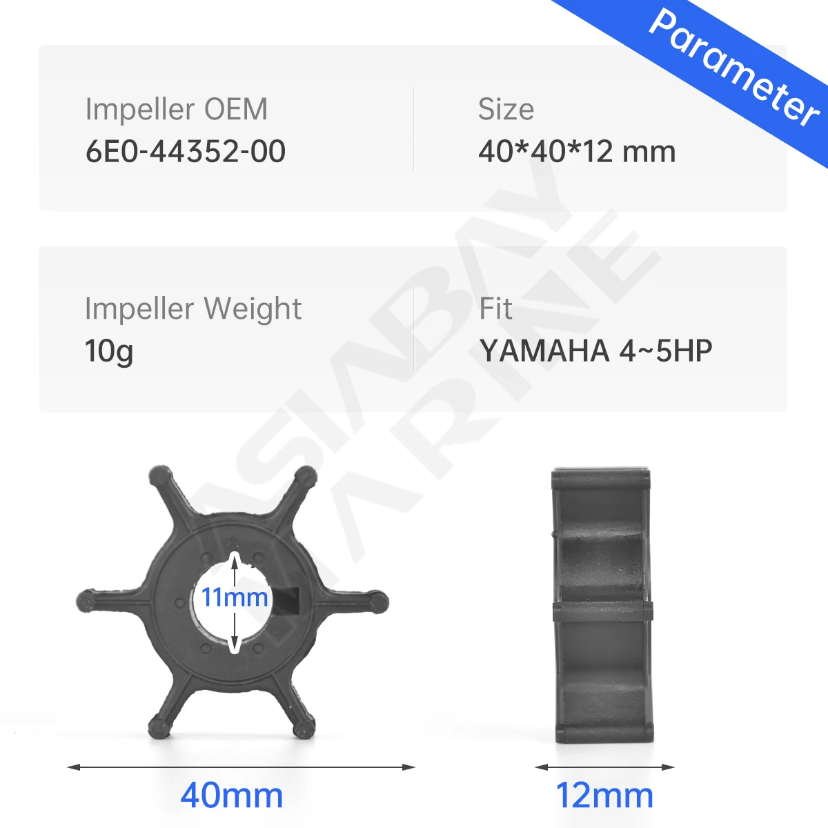 Water Pump Impeller Repair Kit For Yamaha Outboard 4hp 5hp Ship 6E0-W0078-A2 Marine Boat Engine Part With Housing 6E0-44352-00