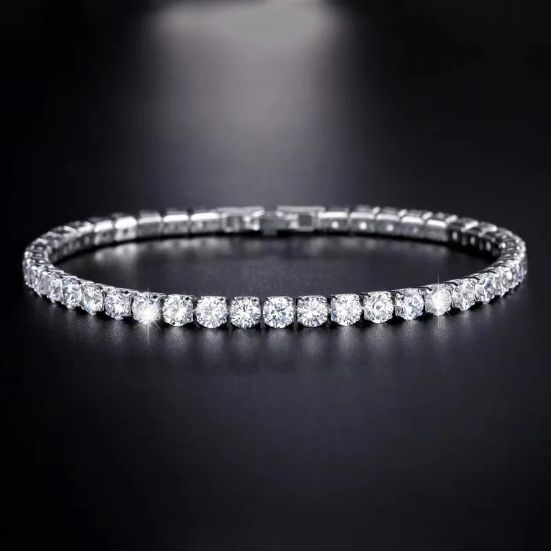 925 Sterling Silber Armband 5A Zirkon Tennis-Armbänder für Damen Mode Einfacher Verlobungs- und Hochzeitsschmuck Hochwertige Geschenke