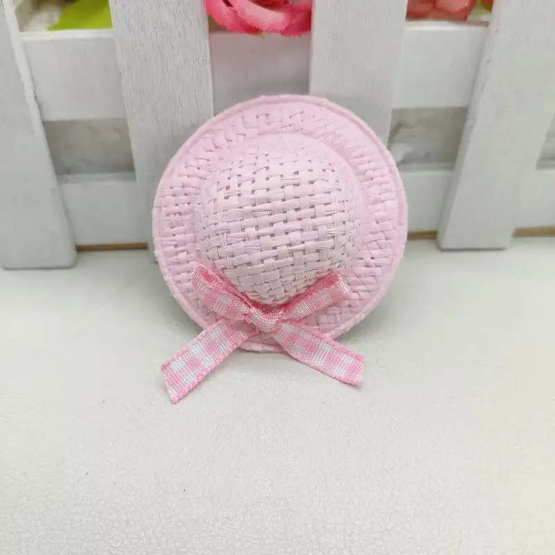 Sommer-Themen Mini-Strohhut-Haarspangen & Haargummis, weiche Pastell-Gingham-Schleifen für Mädchen, Haardekoration für Outdoor-Aktivitäten – Detail 7