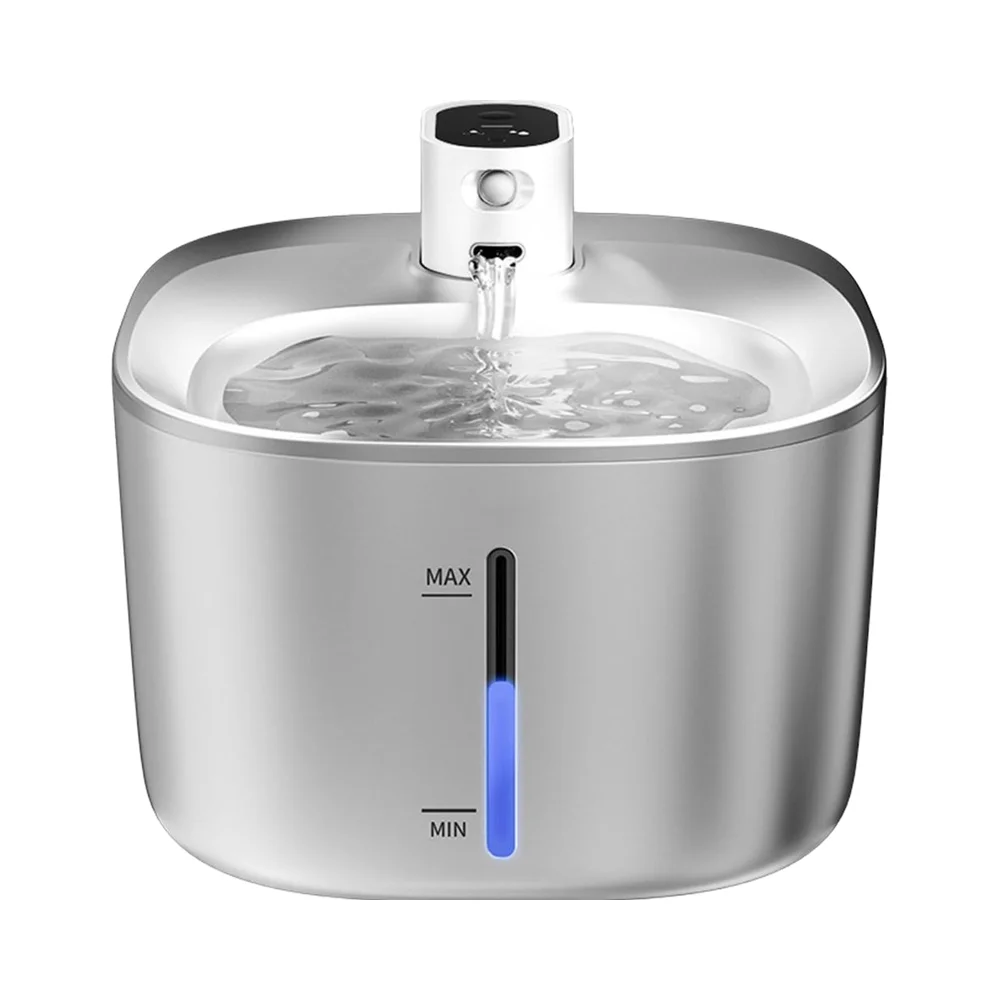 4.5L Cordless Cat Water Fountain 7L Battery Operate Pet Water Dispenser Solid Stainless Steel Plastic Dog Cat Family Set One
