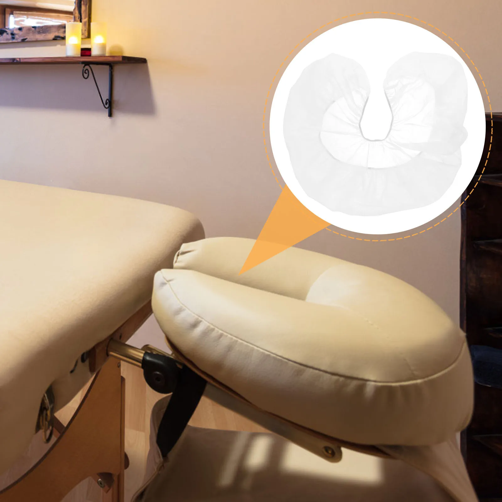 

100Pcs Face Pillow Cover Non-Woven Disposable Breathable Massage Headrest Pad for Spa Salon Clinic Beauty Supplies