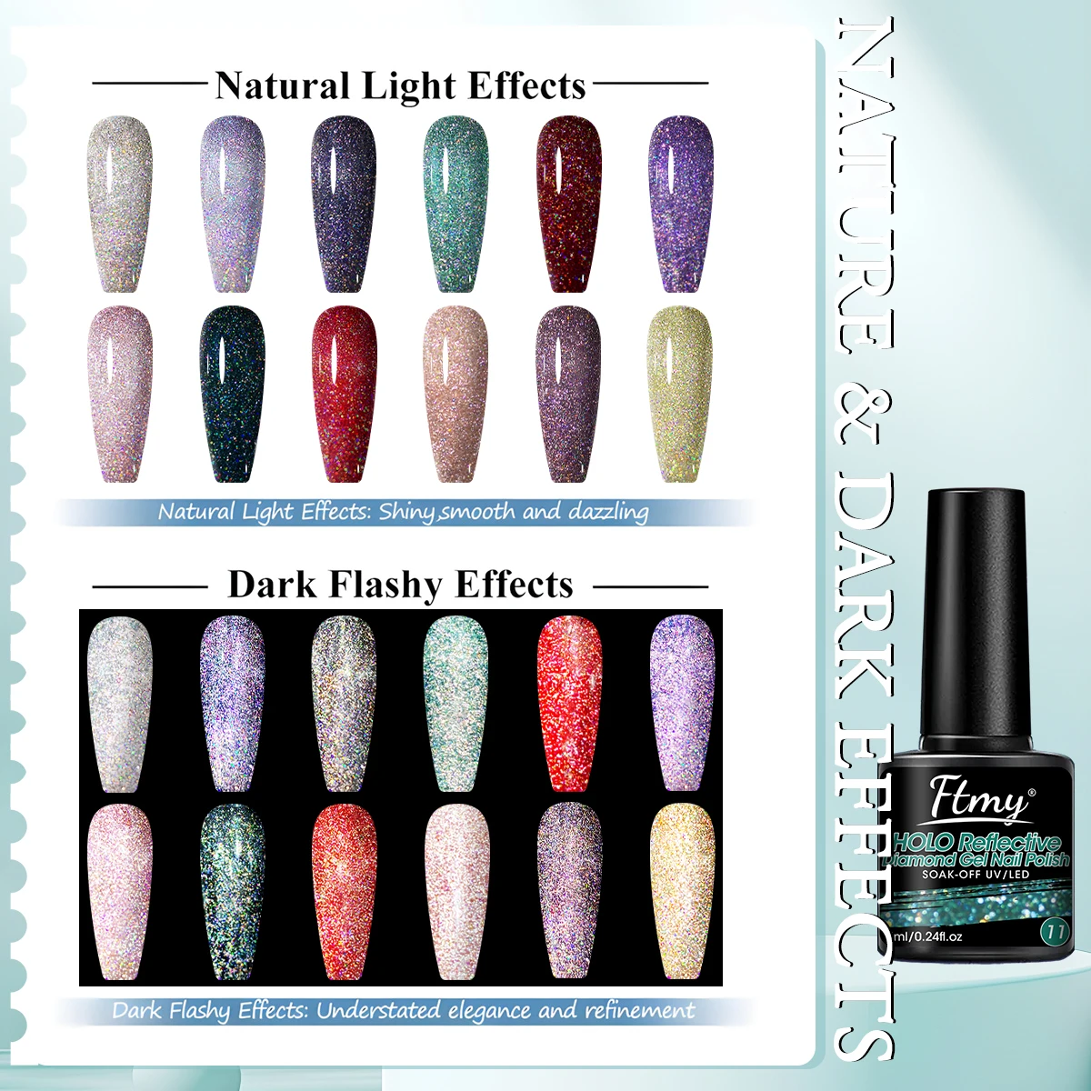 طقم طلاء أظافر جل 12 قطعة، لون لامع للربيع والصيف وردي أرجواني لامع لافندر شامبانيا، أظافر برايمر لامعة غير لامعة #5