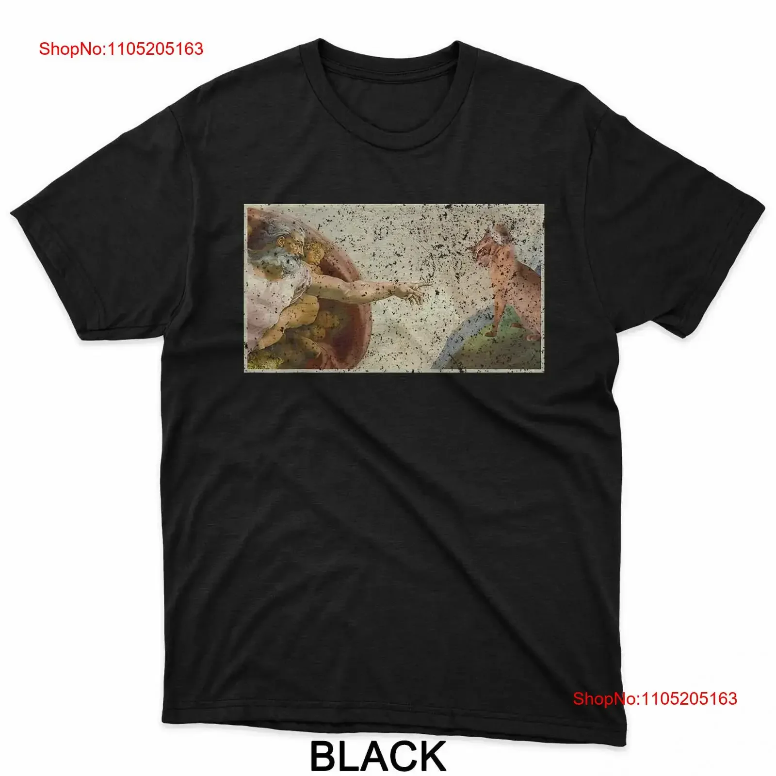 Todo-poderoso tapa engraçado gato deus criação de adam meme jesus arte t camisa vintage lavado moda esticado confortável ligeiramente
