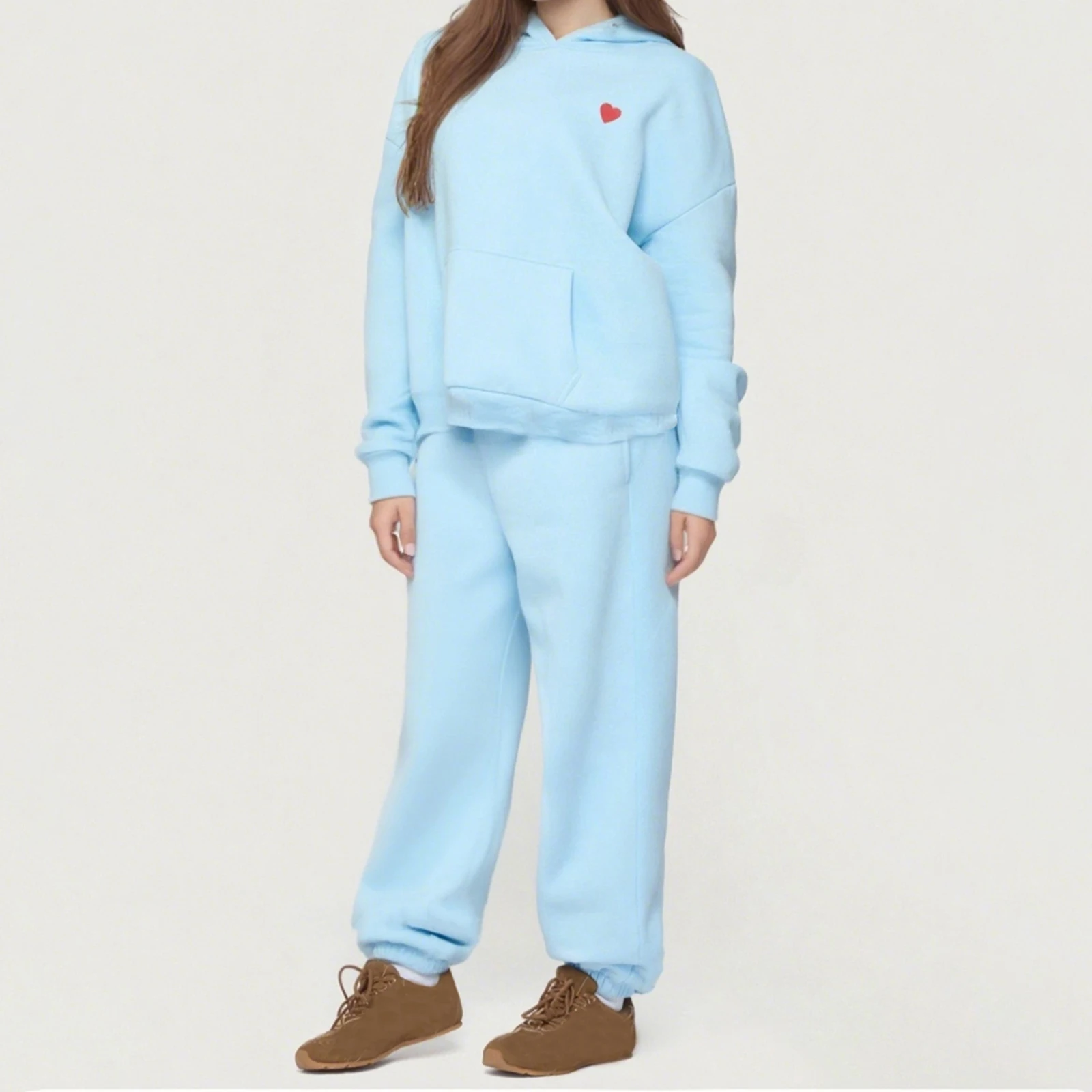 

Женский комплект брюк, толстовка с длинными рукавами и однотонные спортивные штаны для повседневной носки, уличная одежда для активного отдыха