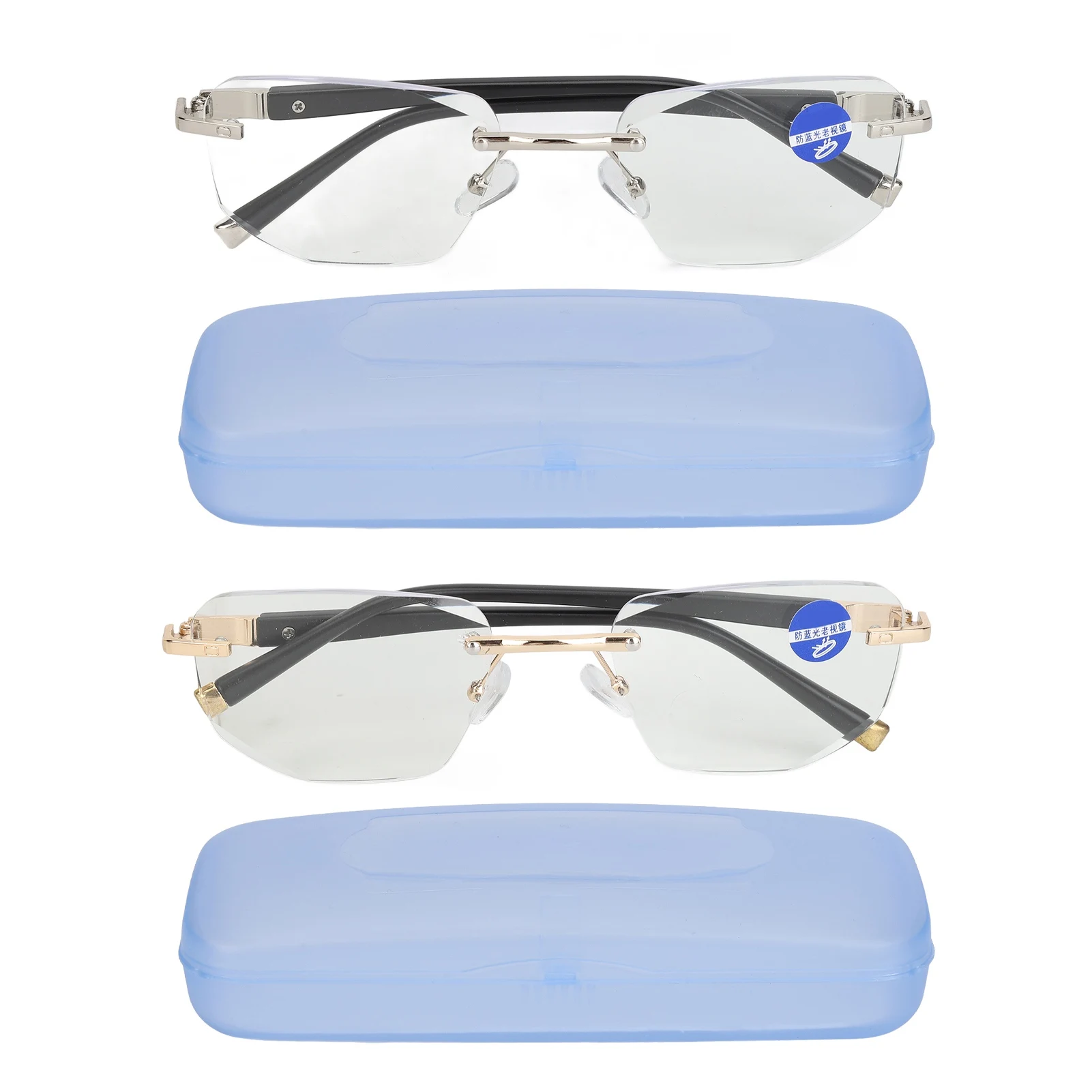 Elderly Reading Glasses Presbyopic Glasses Blue Light Blocking Men Frameless High Definition Lens for The Elderly