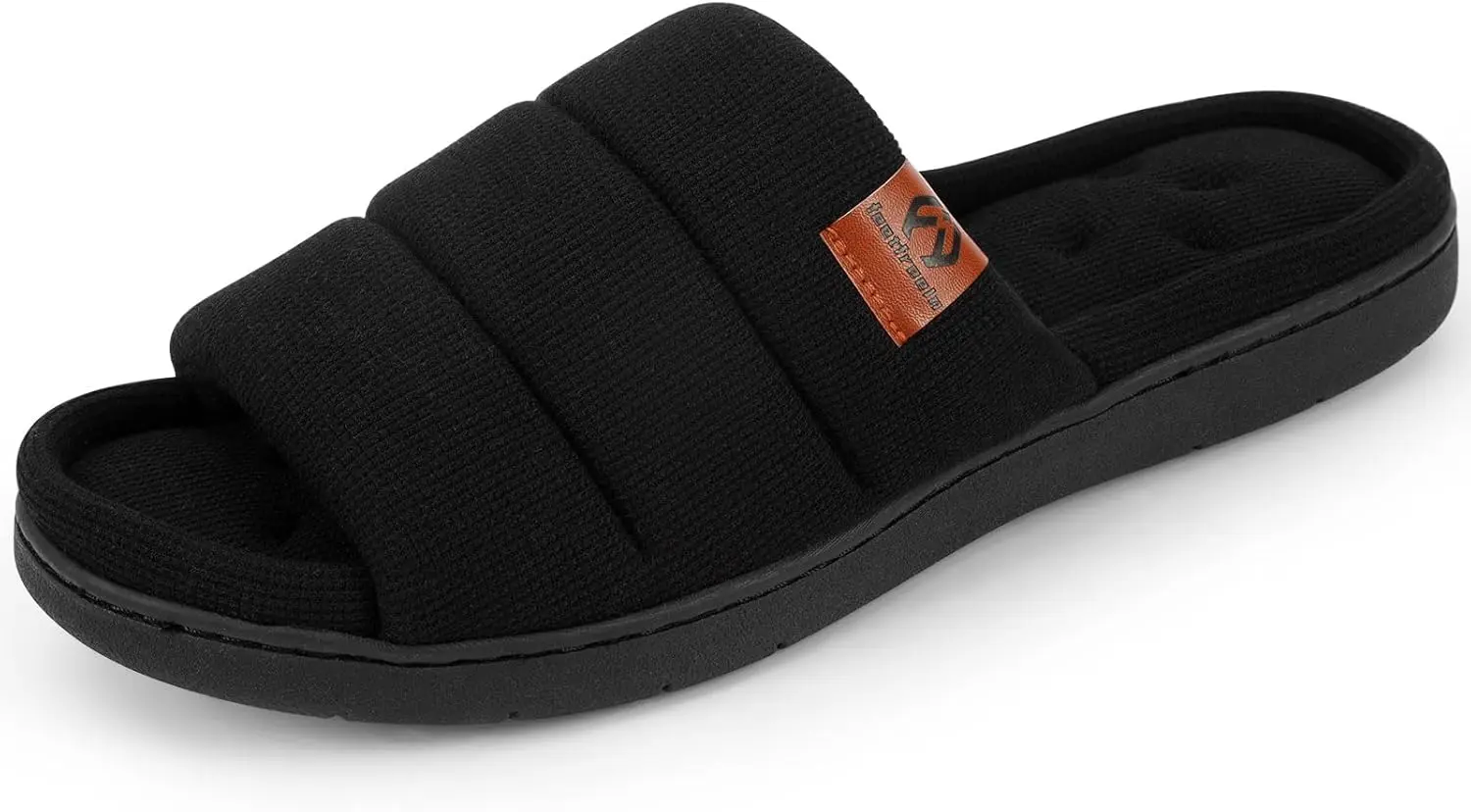 

Men's Open Toe Slippers, Breathable Knit, Non Slip, High-Resilience Cushion, Indoor Outdoor