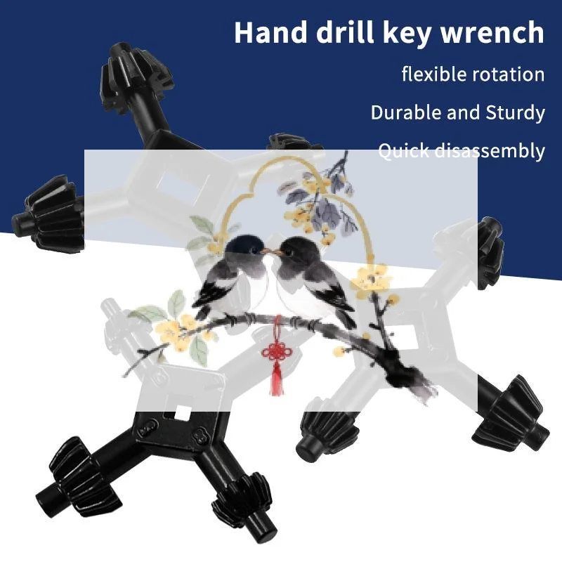 Universal 4 Way Hand Drill Key Wrench With Flexible Rotation And Sturdy Build Perfect For Home DIY Workshop Repair