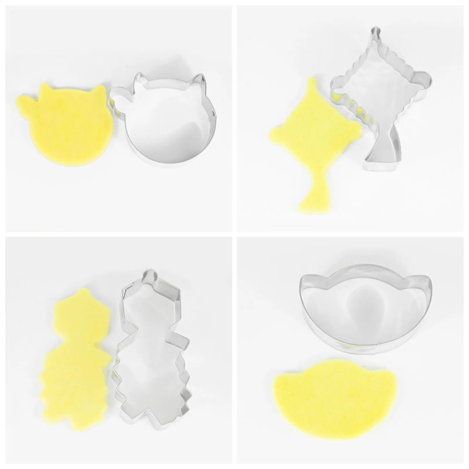 

9pcs New Year Theme Stainless Steel Biscuit Mold Smooth Edge Baking Tool For Cake Pastry Sandwich Jelly Cheese Pancake