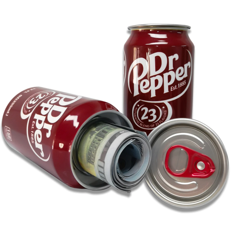 Fałszywy Dr Pepper Diversion Może bezpieczny Ukryty schowek Przechowywanie Tajny pojemnik Ukrywanie kluczy Biżuteria pieniężna