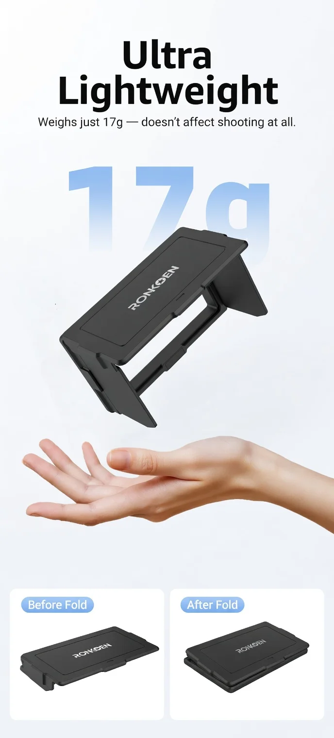 RONKOEN Für Insta360 Ace Pro 2/Pro SR-ARC-1 Magnetische Sonnenblende Faltbarer Blendschutz Bildschirmabdeckung Snap-On Sportkamera-Zubehör – Detail 7