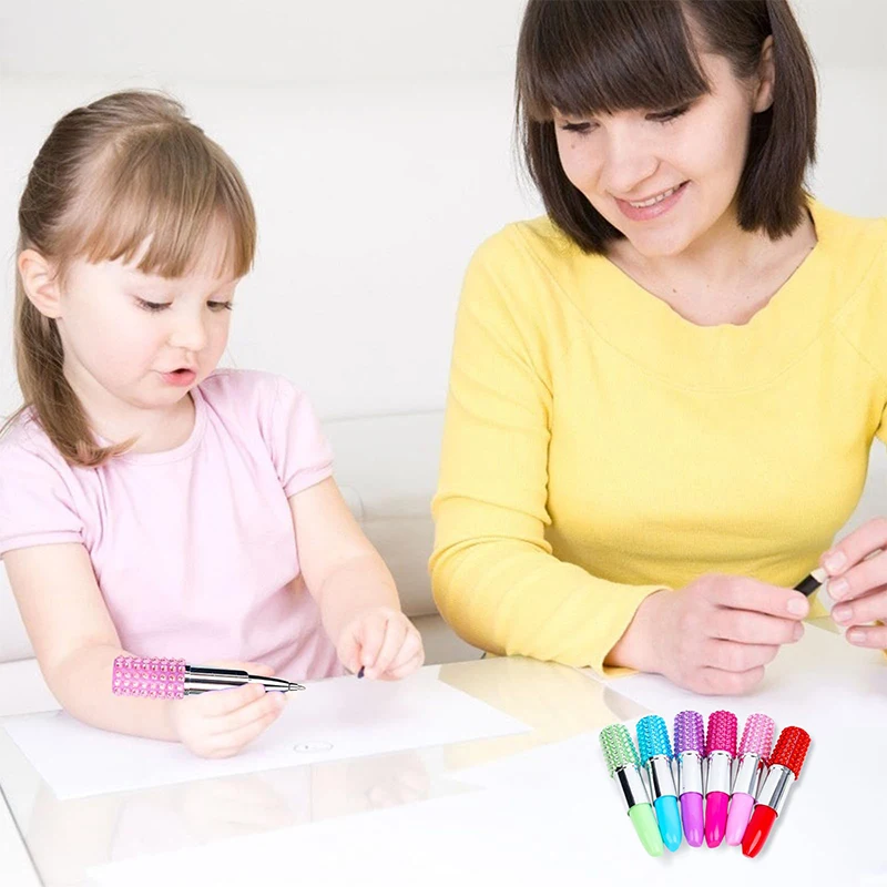 18 個オフィス文具ラインストーン口紅形状ボールペンボールペン