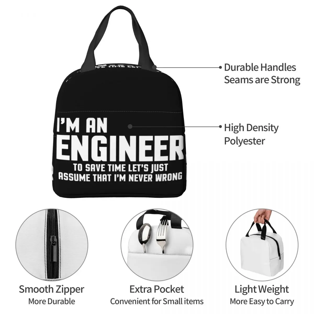 I'm An Engineer fiambrera portátil Unisex, fiambrera aislada, Bento Box para alimentos