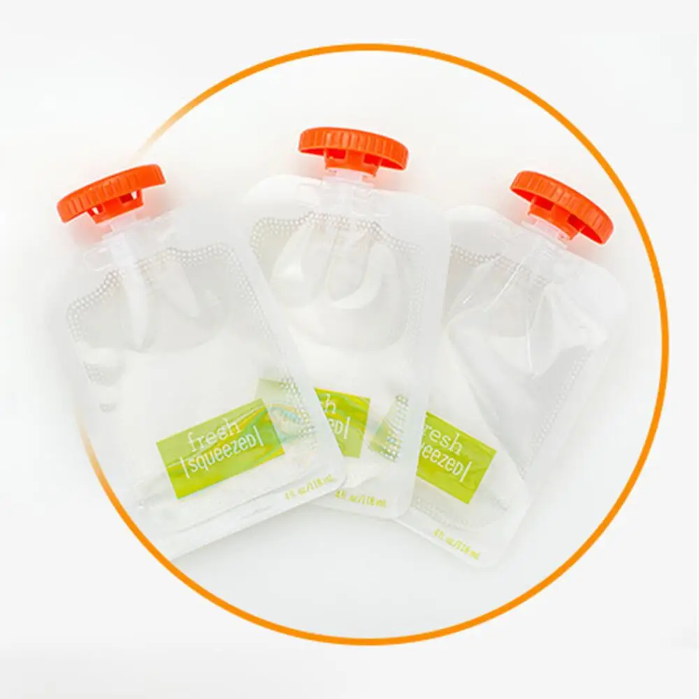 10pcs 118ml Children Extrusion Pouches Home Kitchen Accessories Baby Food Fresh Storage Bag Eco-friendly Food & Drink Pouch