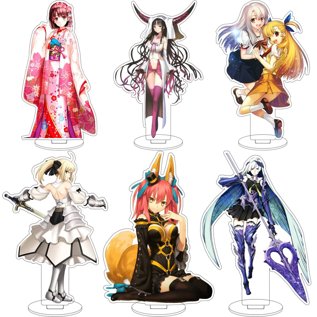 Figura Acrílica de 16 cm del Anime Fate/Grand Order, Tamamo-no-Mae Saber Lily Illyasviel von Einzbern, con Base, Adornos, Regalos