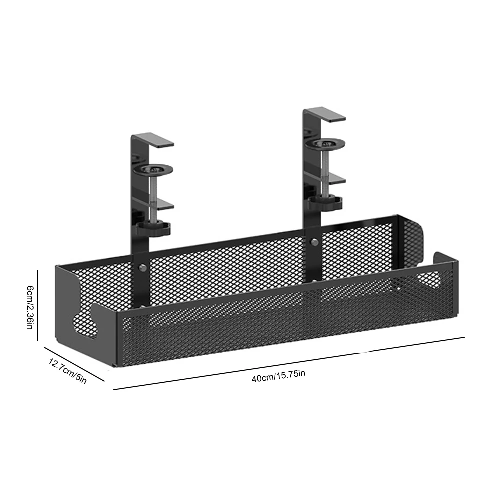 Under Table Cable Management Trays No Drill Clamp Mounted Cord Organizer Socket Storage Rack for Managing Cables Power Strips