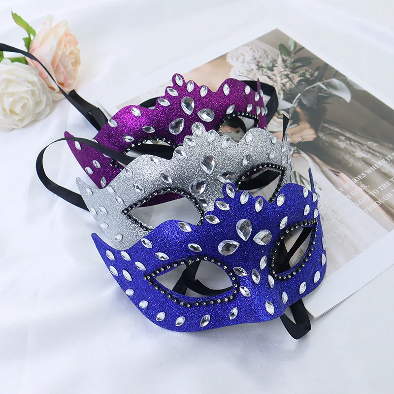 Flash Anime Cosplay Mask Makeup Mask Sexy Ball Prop Costume Halloween Mask Diamond Queen Mask