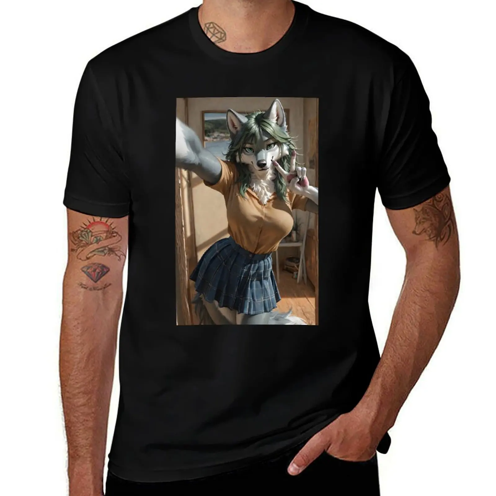 

Furry wolf anthro photo T-Shirt heavyweights designer shirts Man t-shirt shirts men