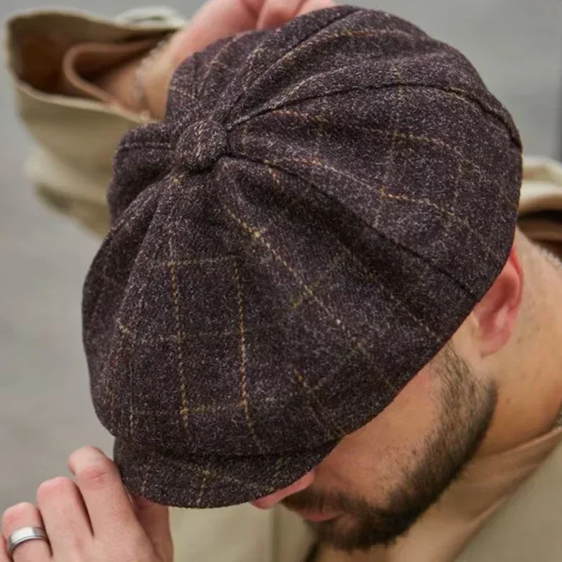 Classic Hat for Men Caps Vintage Retro Tweed Peaky Blinders Beret Hat Flat Peaked Cap Street Hats for Women Men view 3