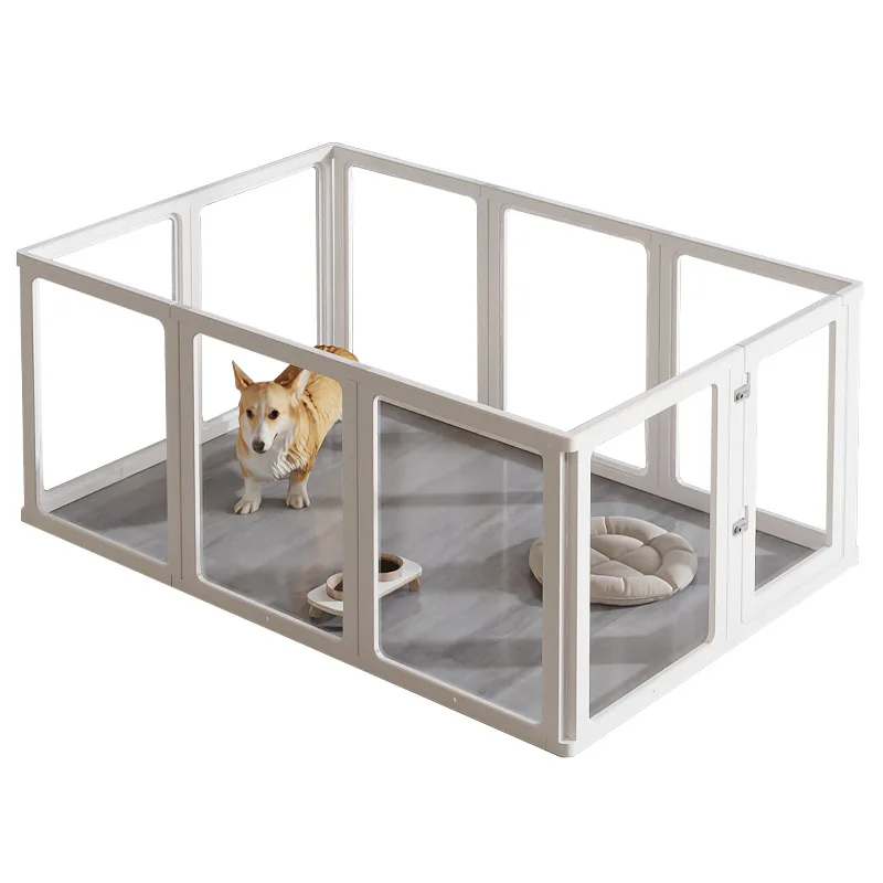 

Pet fence Acrylic transparent dog fence 75cm heightened indoor household fence Free combination dog cage