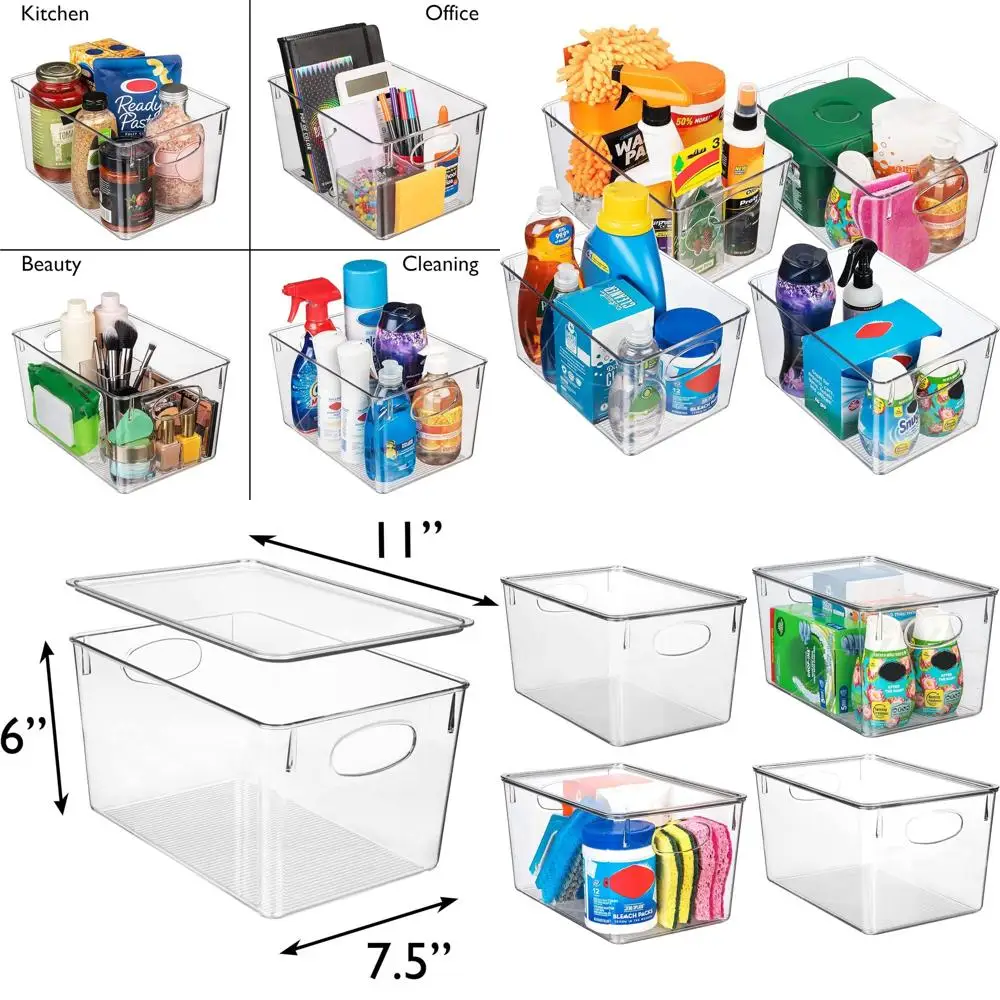 

Пластиковые контейнеры для хранения с крышками, упаковка из 4 штук — организация и хранение Perect — органайзер для комори, контейнеры для хранения кладовой и