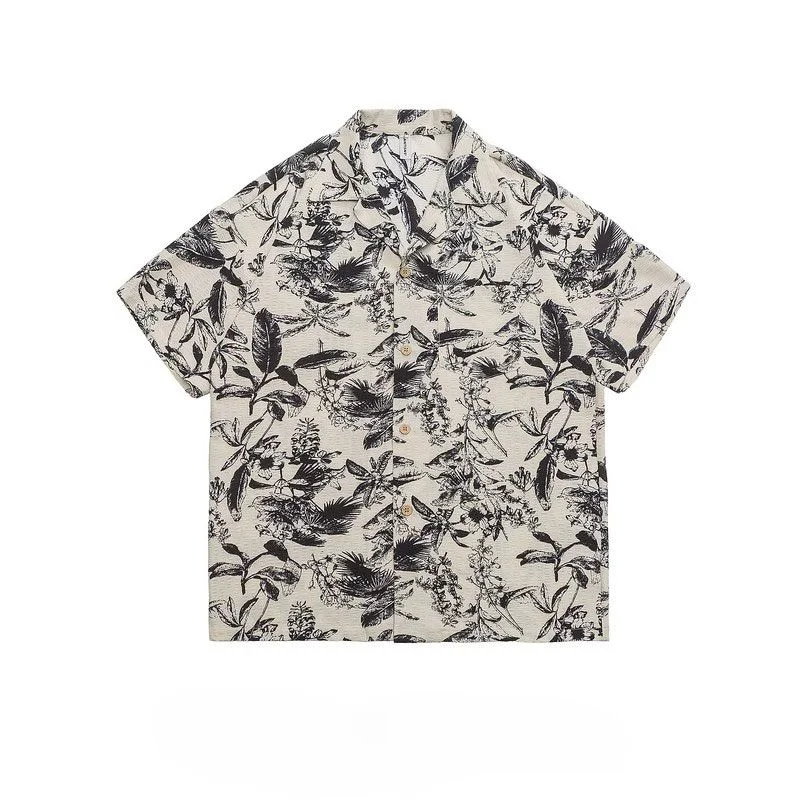 

Trendy Brand High Street Lapel Short-sleeved Sweatshirts Men and Women Summer Loose Casual Versatile Single-breasted Blouse Tops