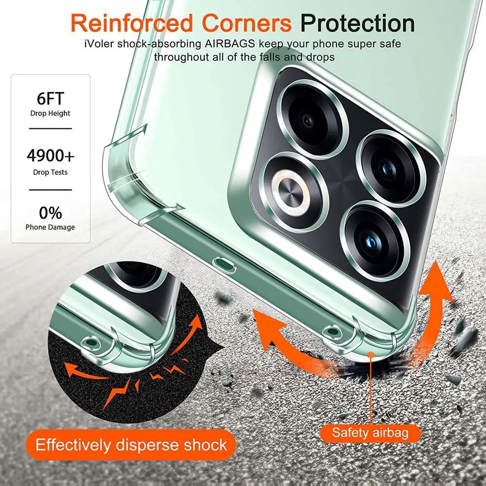 Clear Cover for OnePlus One Plus 8T 10T 10R 9R 11 9RT 11R 10 5 5T 6 6T 7 7T 8 9 Pro Thick Shockproof Soft Silicone Phone Case