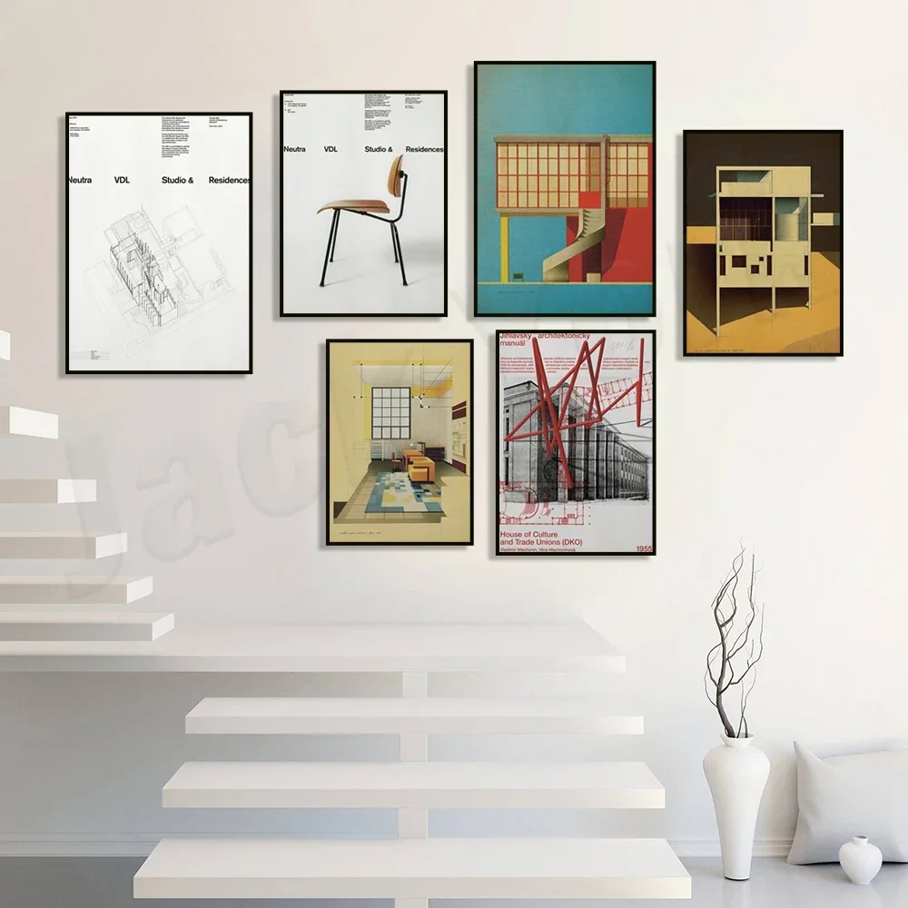 Bauhaus exhibition poster, original Bauhaus chair poster, Bauhaus wall art, iconic mid-century chair, Ba