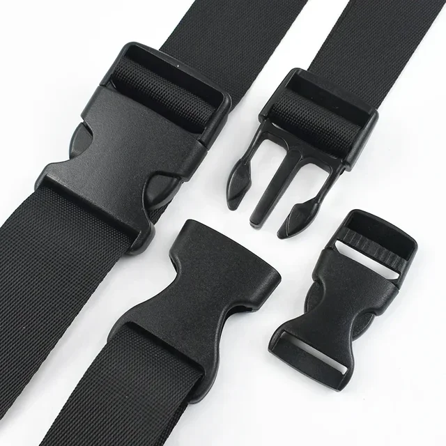 2/5/10/20Sets 10-50mm Webbing Strap Fastener Bag Plastic Release Buckles Belt Buckle Dog Collar Ribbon Closure Hook Clasp Clip 5