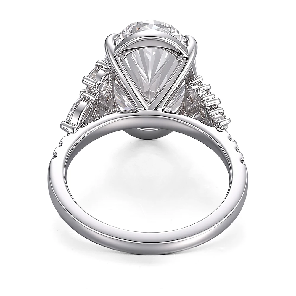 Provence Moissanite 7.5CT Engagement Rings for Women Oval Cut D Color 14K Solid Gold Anniversary Ring for Mother DIY Luxury Ring