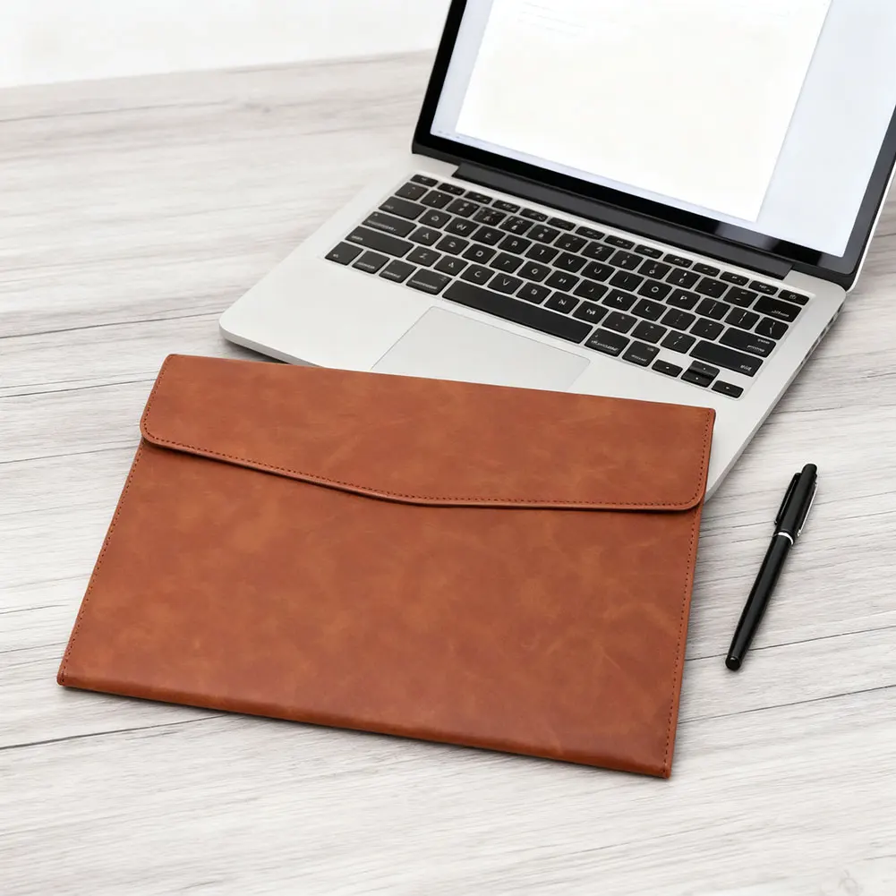 

A4 Waterproof Leather Business Document Holder With Snaps Closure A4 Perfect Fits Client Consultations