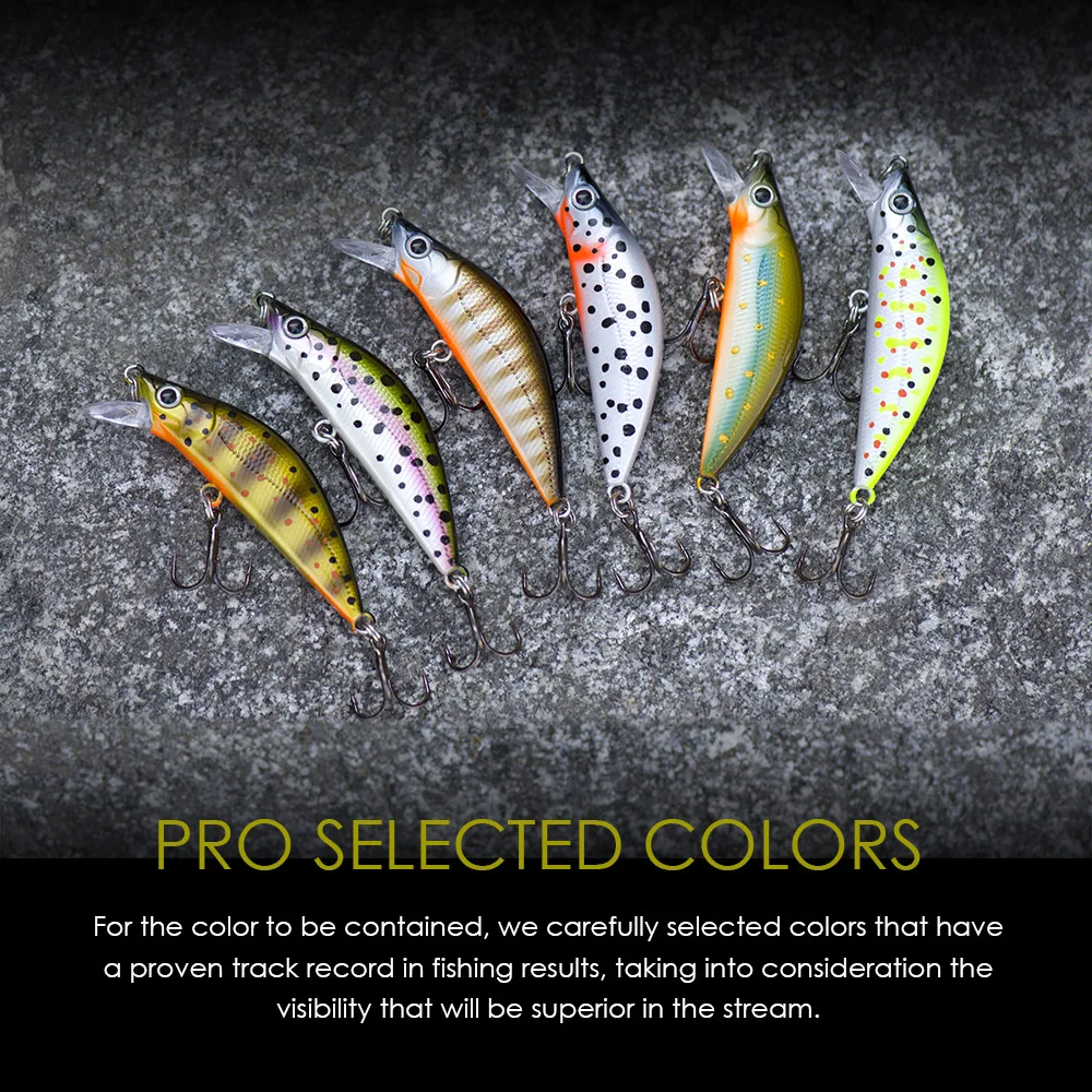 COUNTBASS Forellen-Minnow, 50 mm, 5,5 g, (1,97 Zoll, 0,2 Unzen), sinkende Angelköder, Kunststoff-Wobbler, Barsch, Leurre Angler's Tackle – Detail 9