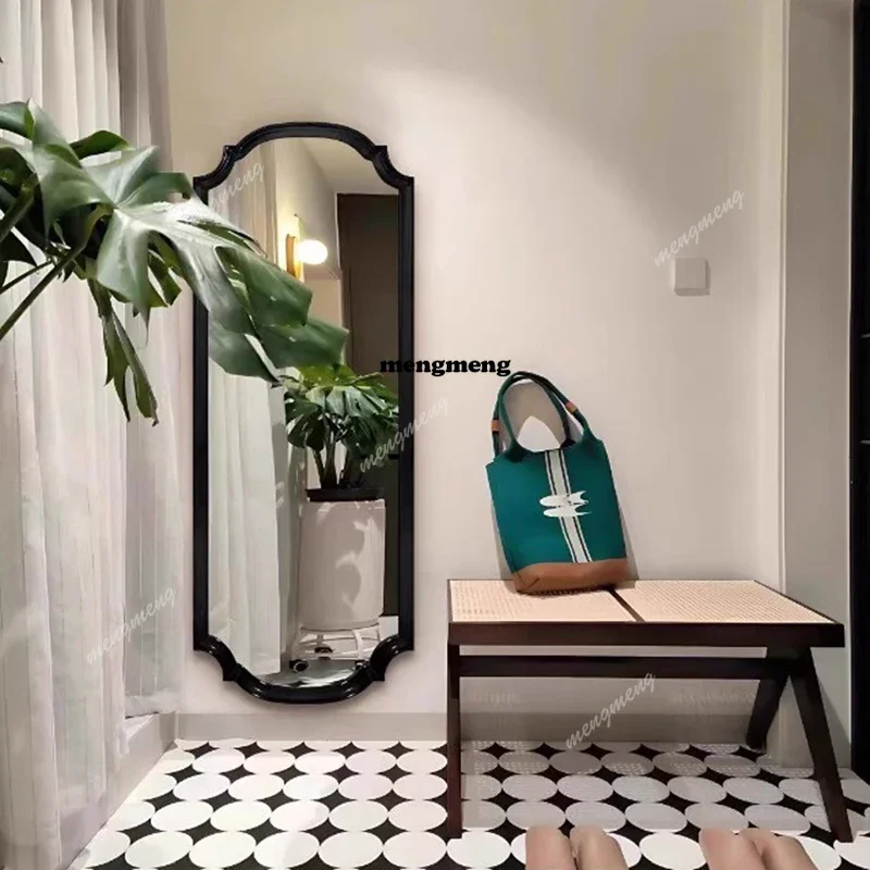 Vintage Decoration Mirror Living Room Wall Modern Art Full Body Mirror Bedroom Korean Style Luxury Wooden Espelhos Home Products