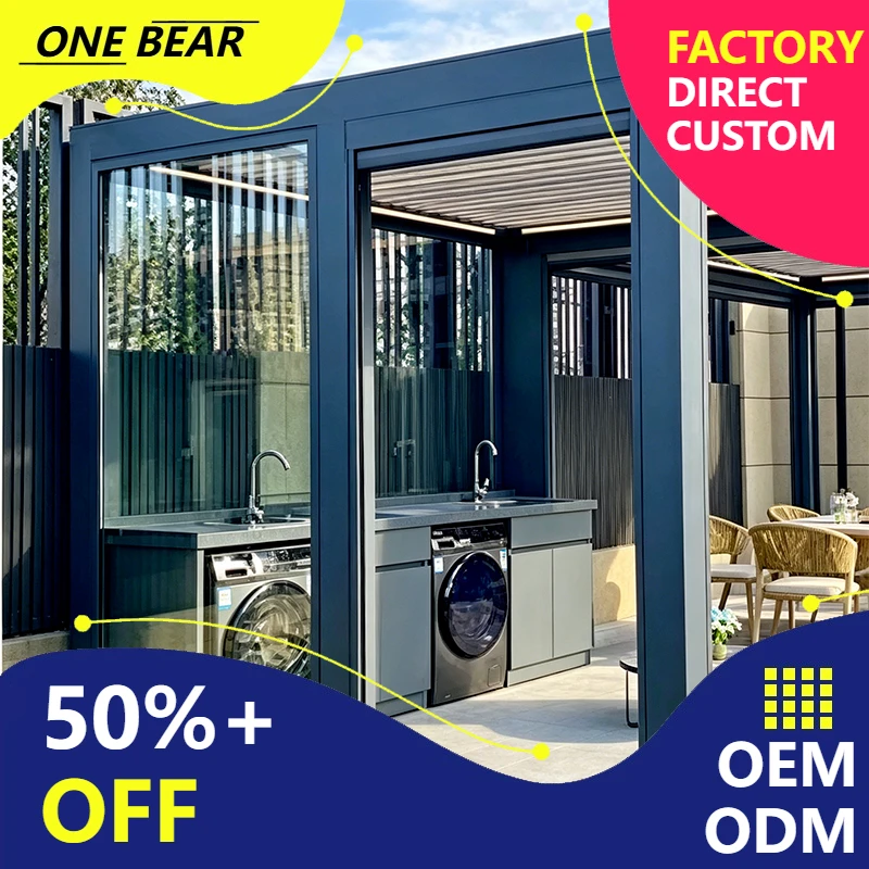 Any Size Custom Rustproof Telescopic Landscape Pavilion All Season Weatherproof Outdoor Lawn Court Durable Leisure Shelter