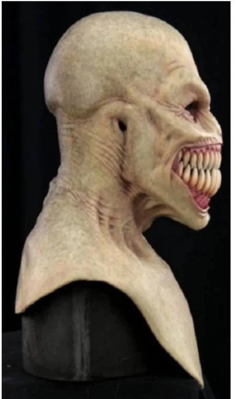 Máscara de payaso de látex para Halloween, sombrero de Terror, cubierta de la cara del diablo, Terror espeluznante, máscara de demonio de Gagtooth,