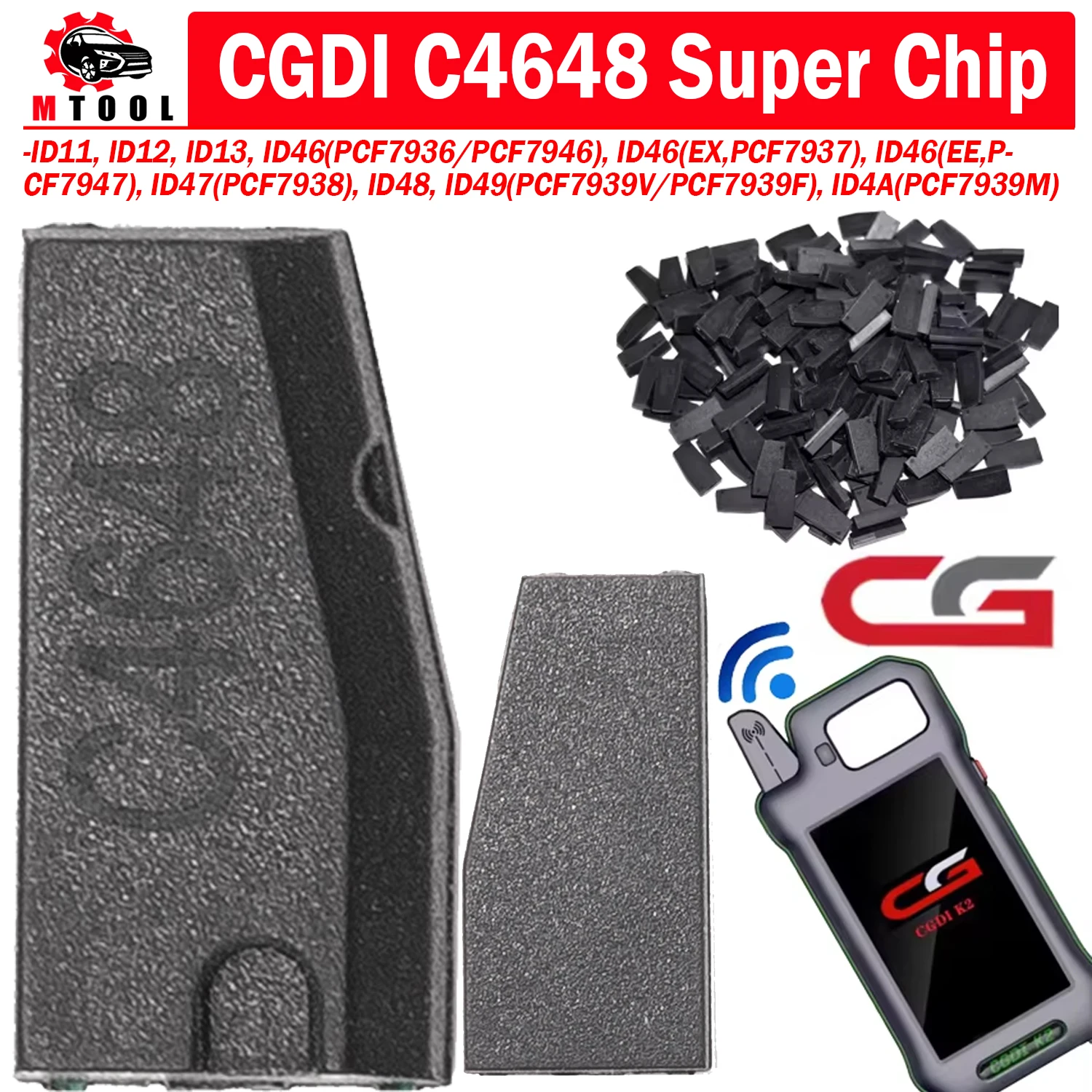 

10/20/50/100pcs CGDI C46 Super Chip for CGDI K2 fit ID11 ID12 ID13 ID46 ( PCF7936 PCF7946 ) ID47 ( PCF7938 ) ID48 ID49 ID4A