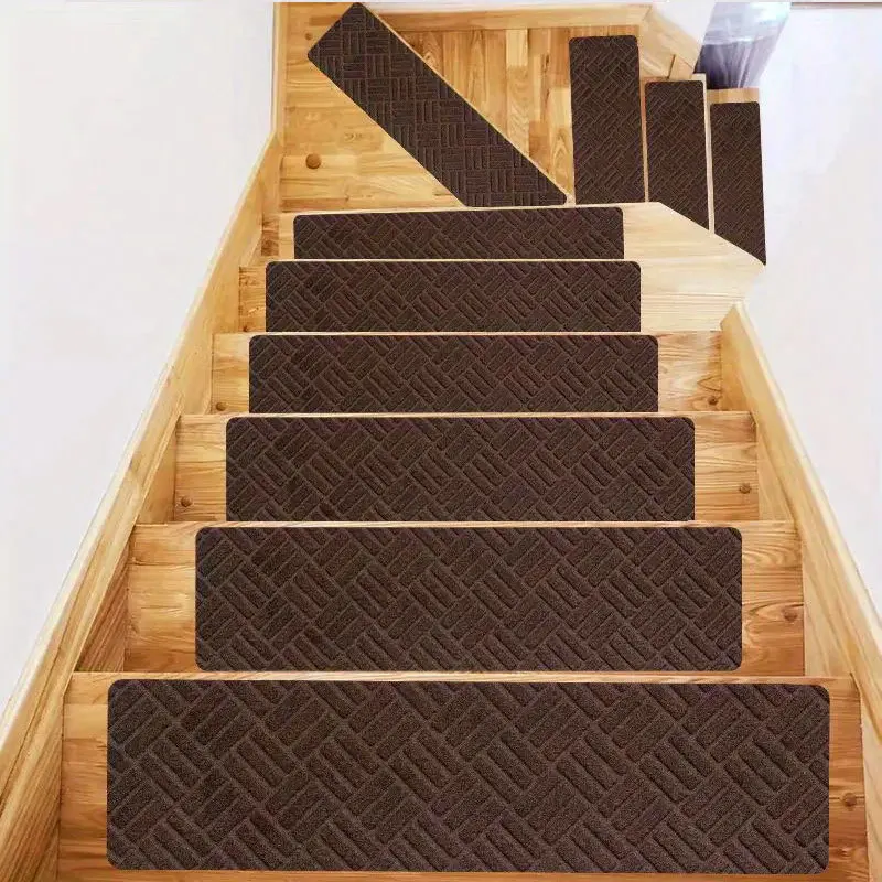 1pc 76x20cm Stair Tread Carpet Mat Self-adhesive Floor Mat Door Mat Step Staircase Non Slip Pad Protection Cover Pads Home Decor