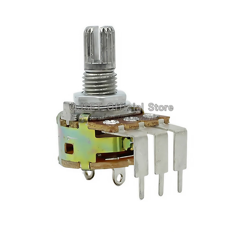 5 قطعة 3 دبوس منحني دبوس الجهد مع التبديل WH148 B500K B10K B50K 5K B100K أوم باهتة التبديل الجهد عرقوب طول 15 مللي متر