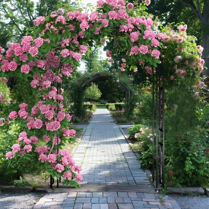 Garden Arch Sturdy Metal Arbor Trellis for Climbing Plants