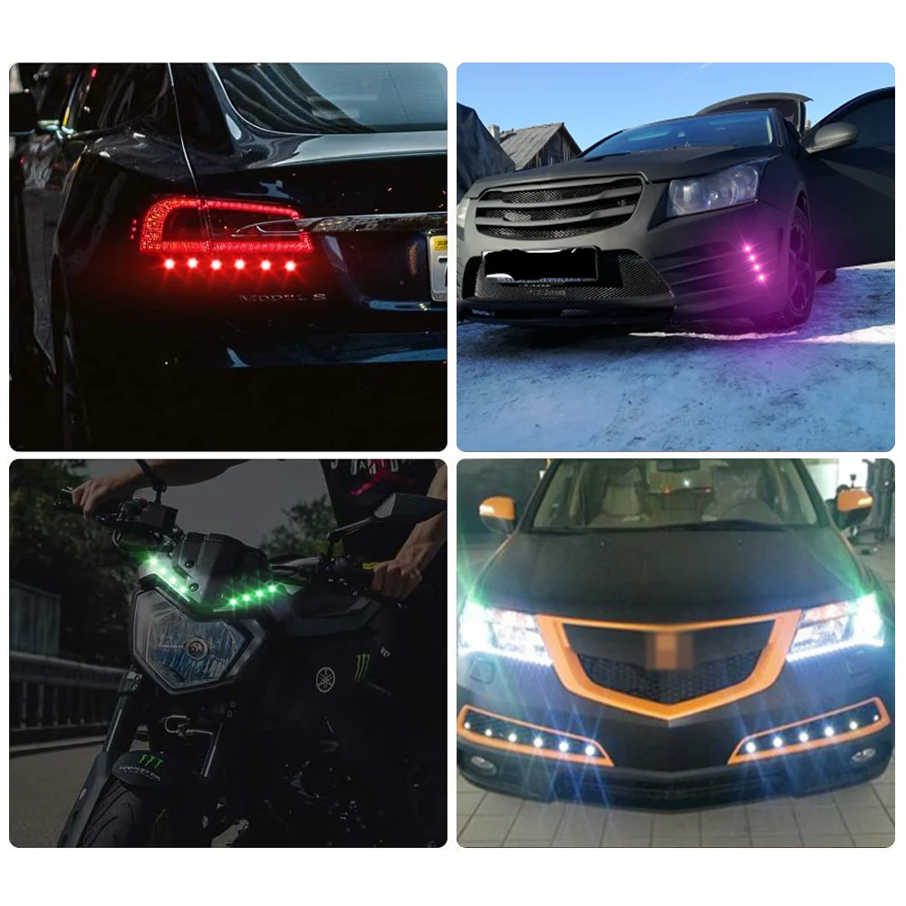2pcs 23mm led Car Grilles Signal Lamp WARN Eagle eye light COB DRL Daytime Running Lights Stop ligtht brake lamp Taillight 12V