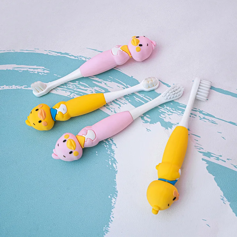 Children Cartoon Duck Ultra Soft Toothbrush 360Toothbrush Floss Kids Training Toothbrush Theeth Cleaner Dental Care2-10years Old