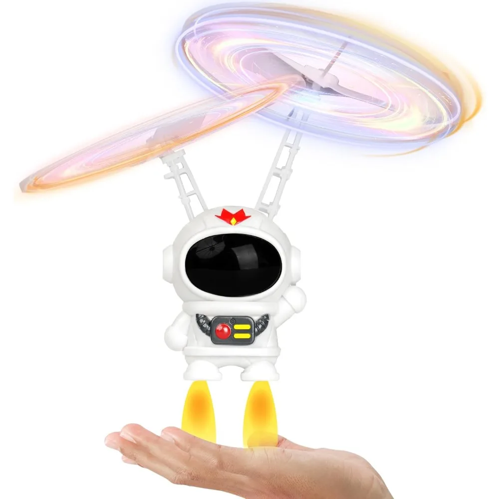 

Astronaut Flying Toys for Kids Flying Orb Ball Toy Hand Operated Drones with LED Light Flying Ball Drone Indoor Outdoor