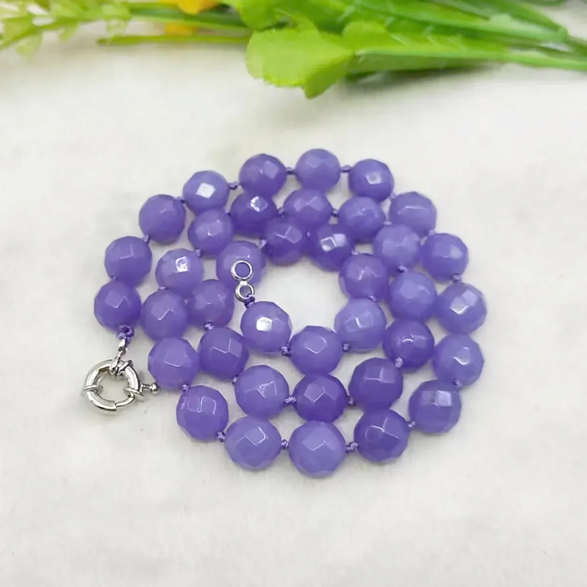 

Hot New Fashion Style 10mm Faceted Alexandrite Necklace Beads Jewelry Natural Stone Mother's Day Gifts 18''Wholesale Price