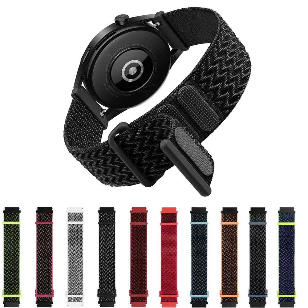 Para xiaomi huami amazfit gtr 47mm náilon pulseiras de relógio para amazfit ritmo/stratos/stratos 2 3/gtr 2 2e 3 gtr3 pro pulseira 22mm cinta